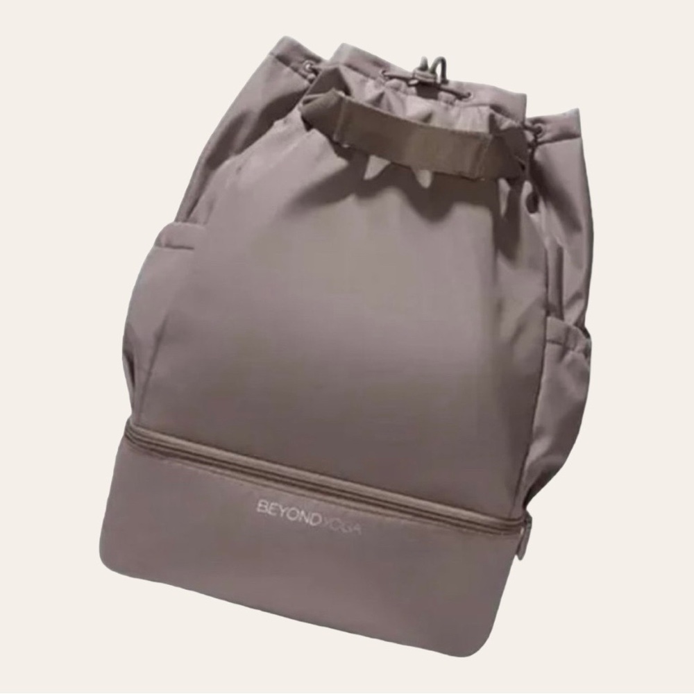 BEYOND YOGA Convertible Gym Bag / Backpack / Tote in BIRCHWOOD (tan) | NEW